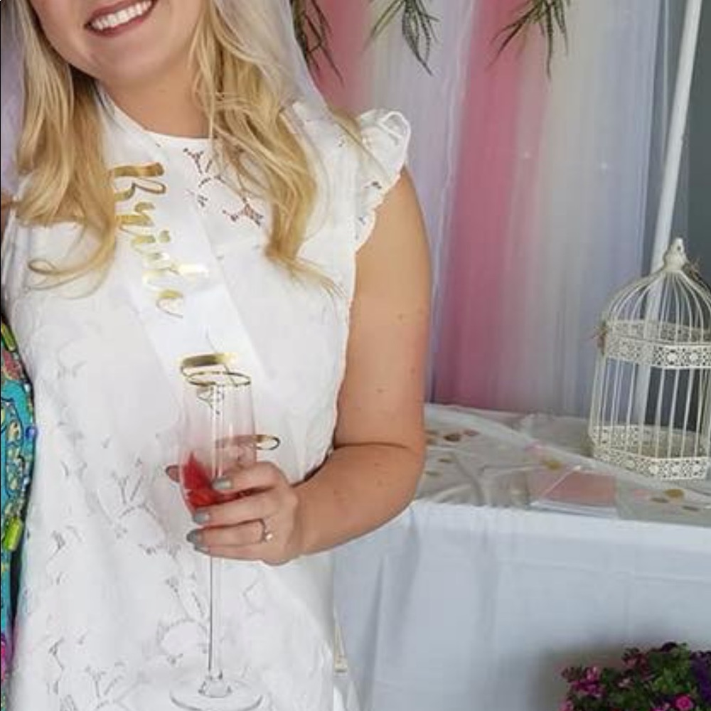 White ruffle sleeve dress